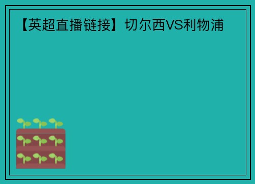 【英超直播链接】切尔西VS利物浦
